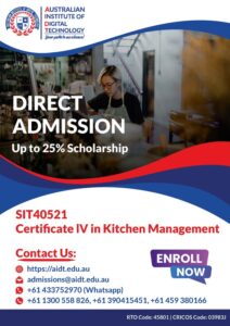 SIT40521 Certificate lV in Kitchen Management